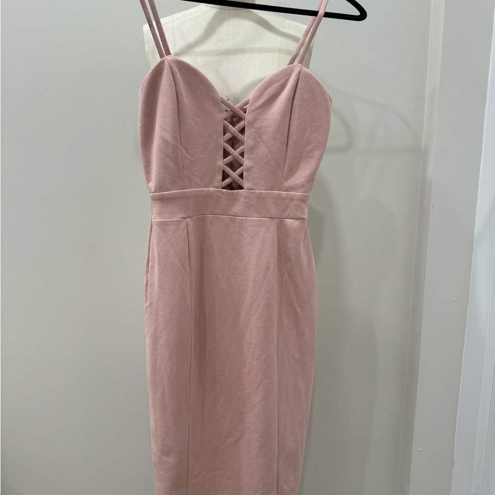 NWOT Akira Blush Pink Strappy Dress